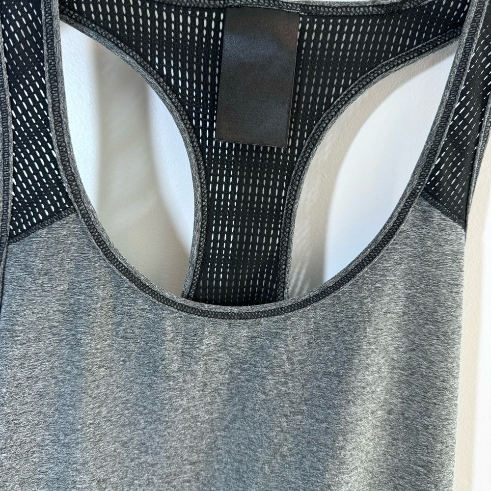 adidas Gray Racerback Tank Top - Picture 3 of 4